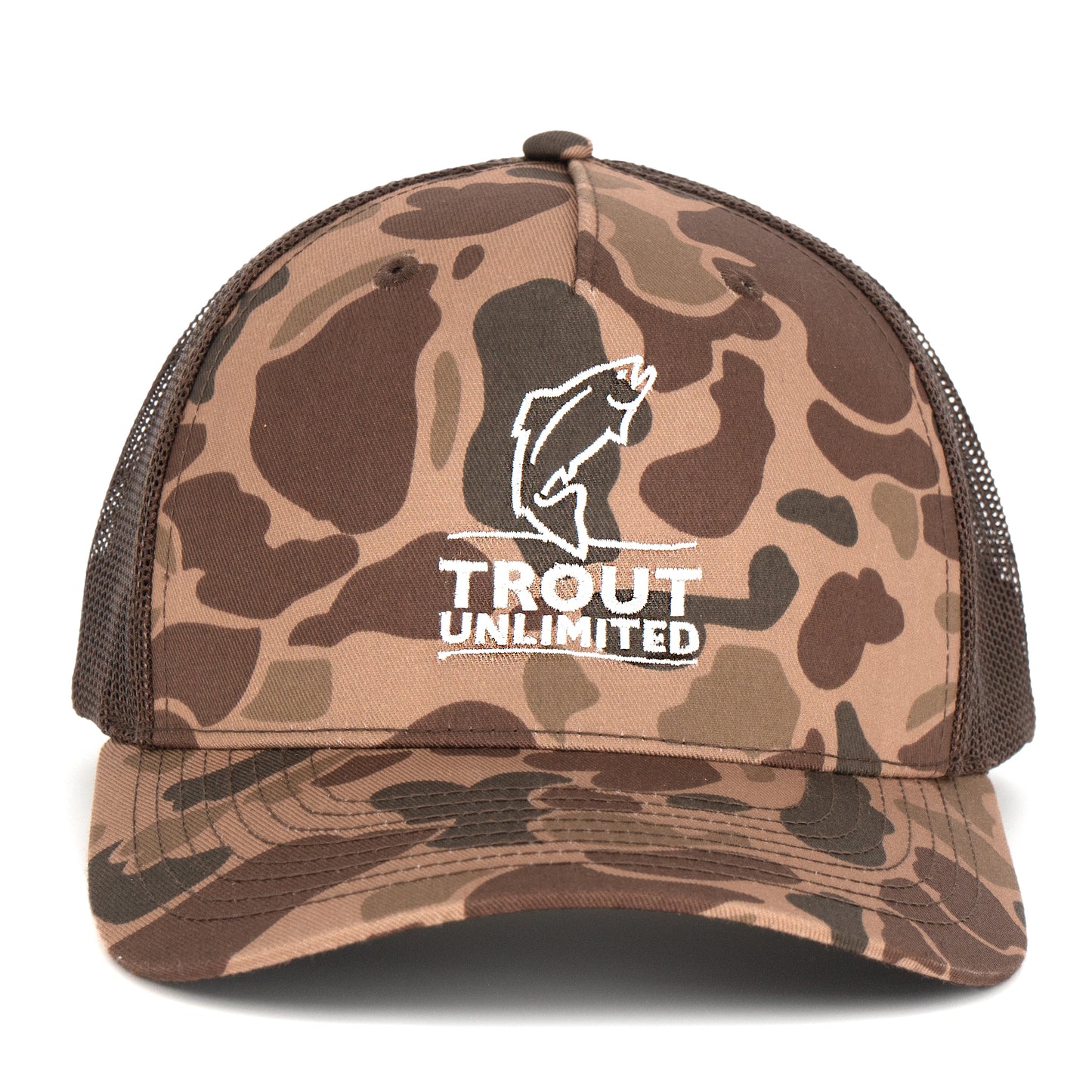 Dark Brown Camo Logo Trucker