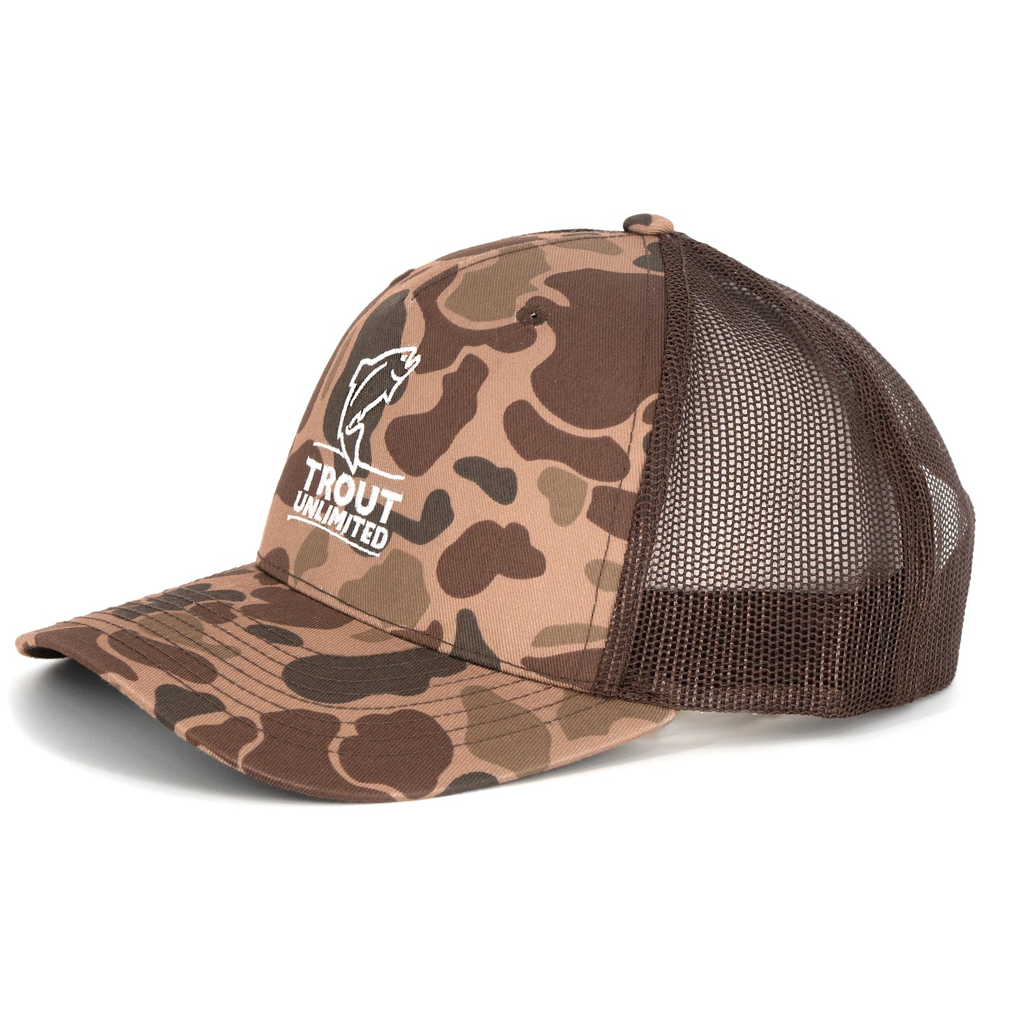 Dark Brown Camo Logo Trucker