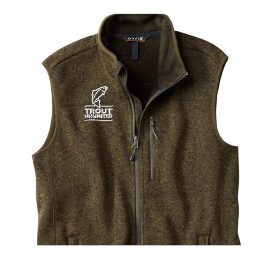 Orvis Men's R65 Sweater Vest w/ TU Logo